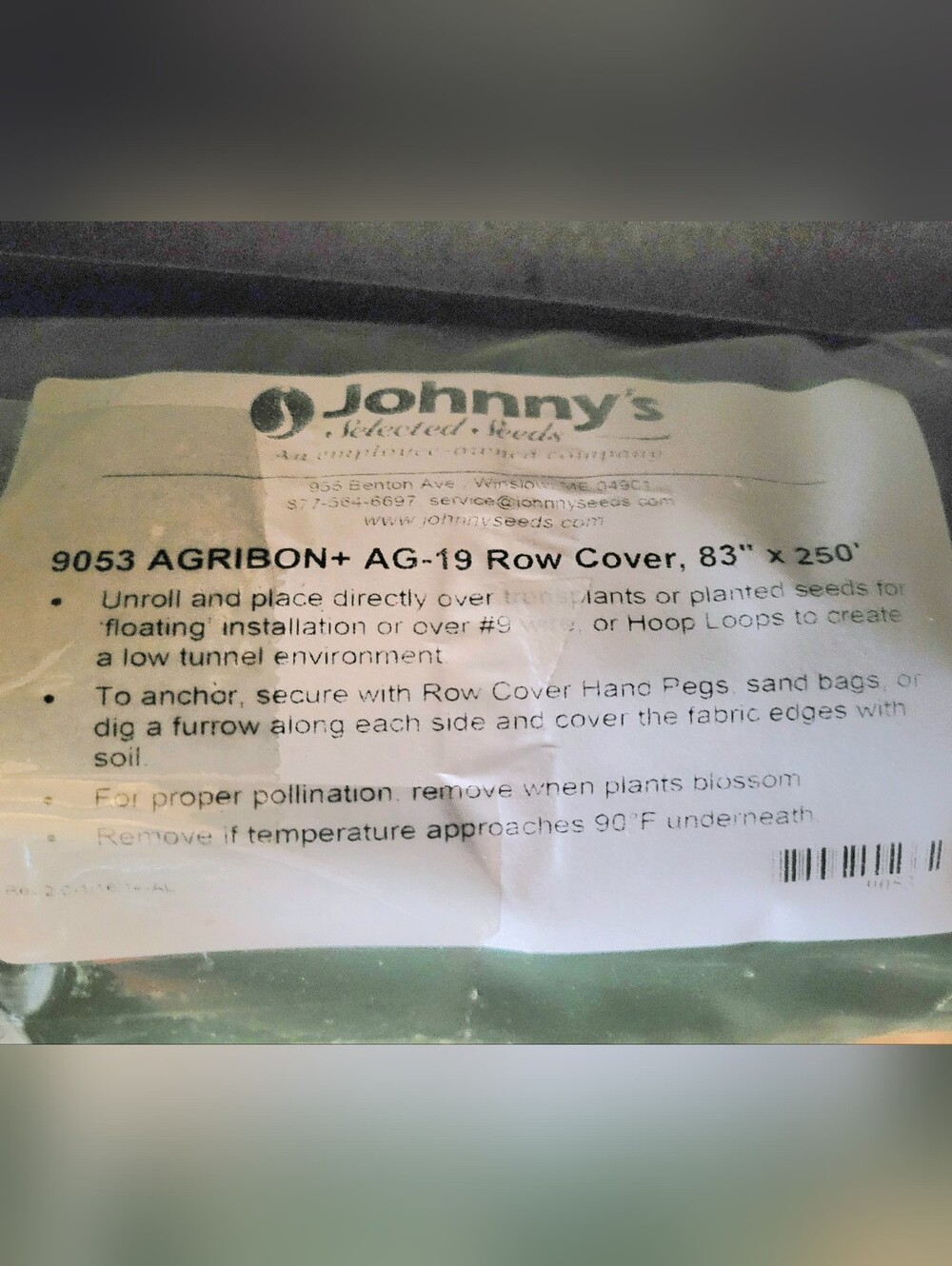 Agribon+ AG-19 – 83" x 250' Row Cover